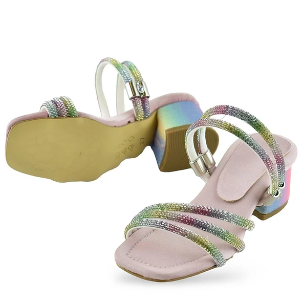 659 Abiye Kız Açık Çocuk Topuklu Ayakkabı Düğünlük Nişan Abiye Elbise Ayakkabısı - 2