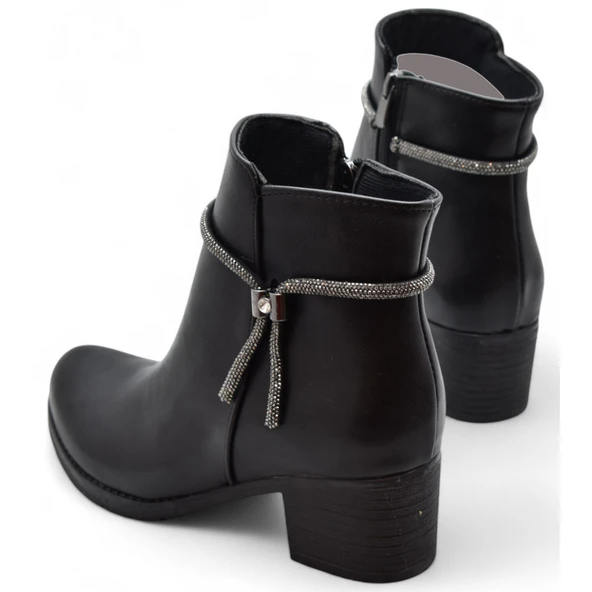 450HS Kısa Topuklu Kadın Bot Ayakkabı Klasik Ofis Gündelik Kadın Bot - 4