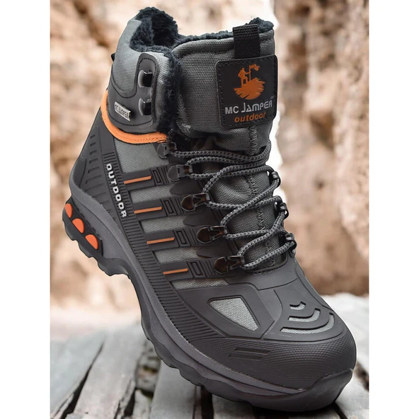 1823 Ortopedik Taban Trekking Outdoor Fermuarlı Erkek Bot İçi Kürklü - 6