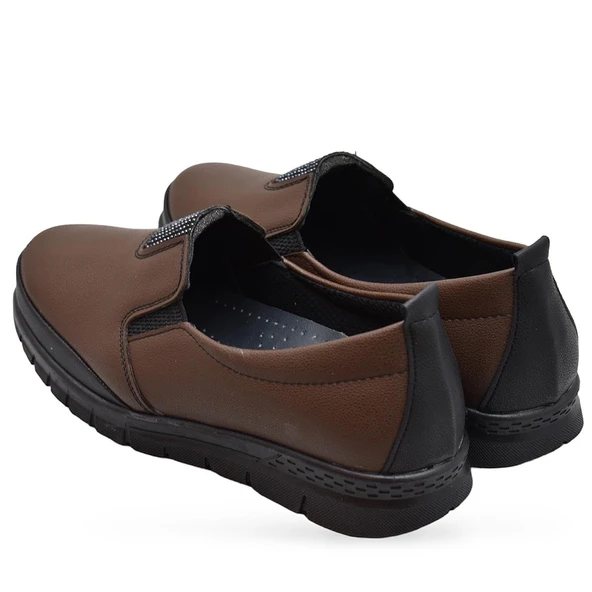 0240 Taşlı Rahat Ortopedik Taban Günlük Kadın Ayakkabı Babet Kadın Kışlık Ayakkabı - 3