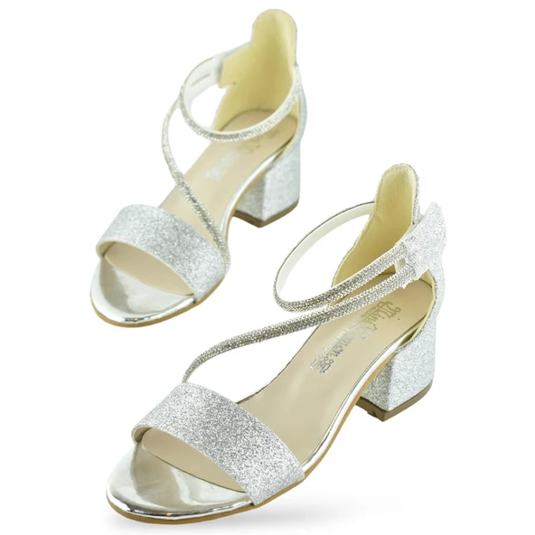 259 Abiye Kız Çocuk Topuklu Ayakkabı Düğünlük Nişan Abiye Elbise Ayakkabısı - 7