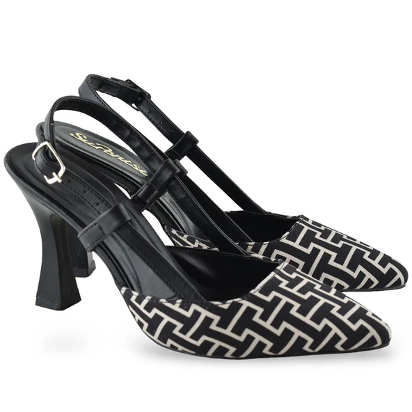 1085 Arkası Açık Kadın Topuklu Ayakkabı 9 cm Abiye Düğün Nişan Kına Gecesi - 3