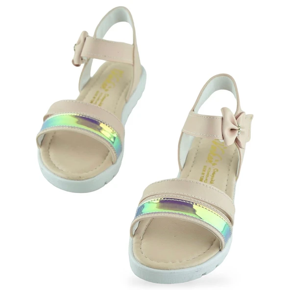 610S Ortopedik Taban Kız Çocuk Sandalet Terlik Düğün Abiye Gündelik Varkan - 10