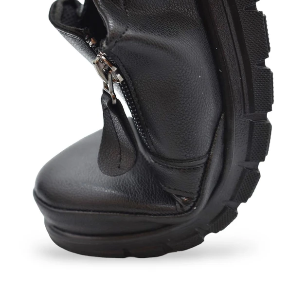 0243 Fermuarlı Rahat Ortopedik Taban Günlük Kadın Ayakkabı Babet Kadın Kışlık Ayakkabı - 5