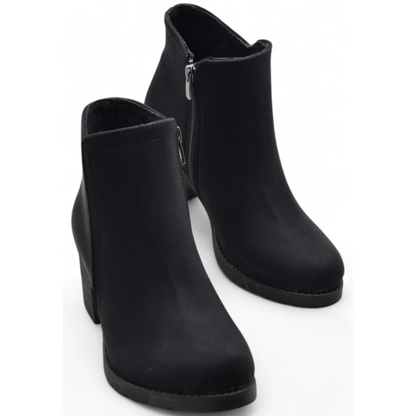 452 Kısa Topuklu Kadın Bot Ayakkabı Sade Klasik Ofis Gündelik Kadın Bot - 4