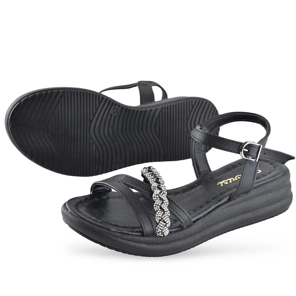 8625 Ortopedik Taban Kadın Sandalet Günlük Düğünlük Nişan Kına Aykakabısı - 4