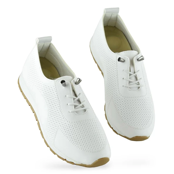 3532 Rahat Ortopedik Taban Günlük Kadın Ayakkabı Lastik Bağcıklı Kadın Ayakkabı - 4