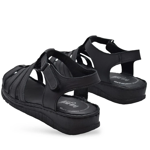 8148 TAM ORTOPEDİK Hakiki Deri Kadın Sandalet Deri Sandalet İvazn - 5