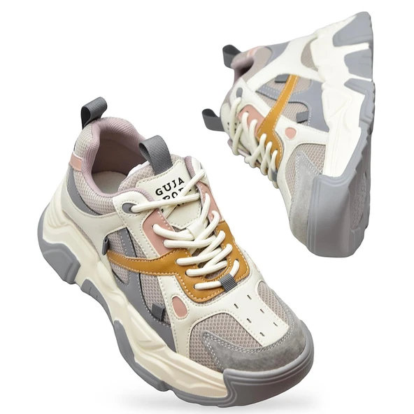 Full Ortopedik Taban Günlük Yazlık Kadın Spor Ayakkabı Kalın Taban Guja 24K371 - 4
