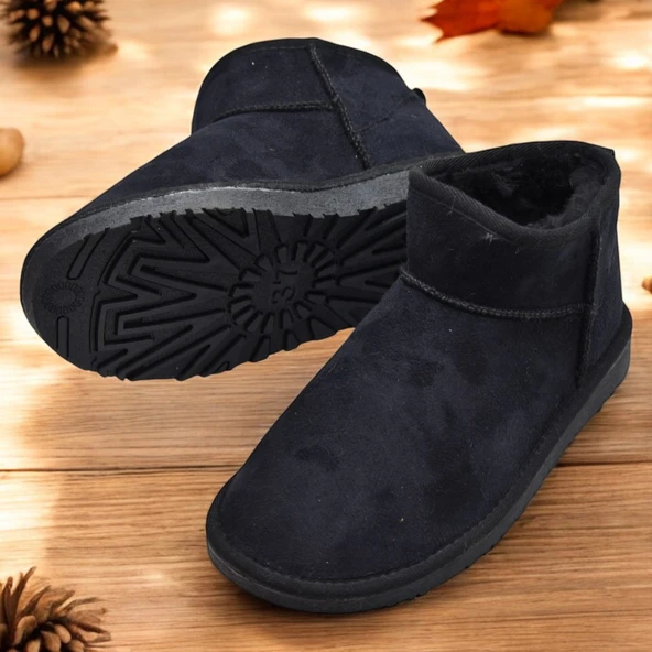 389 Günlük Kadın Bot Ayakkabı Kışlık Kürklü Sade Düz Kadın Bot - 2