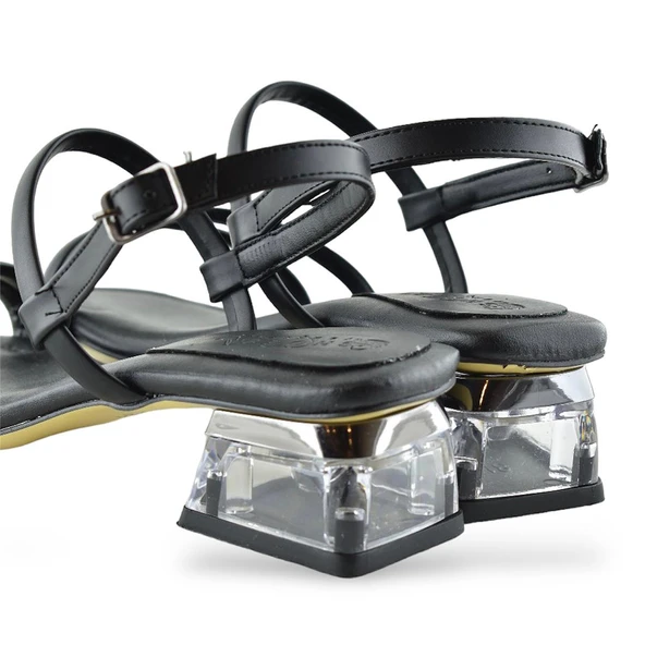 1095 Arkası Açık Kadın Topuklu Ayakkabı 5 cm Abiye Düğün Nişan Kına Gecesi - 2