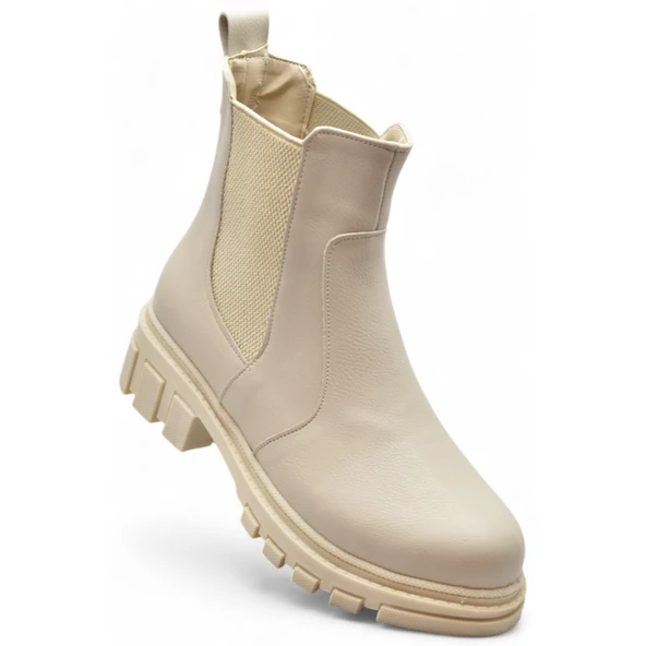 887 Günlük Lastikli Kadın Bot Ayakkabı Kışlık Bayan Bot Chelsea Model - 6