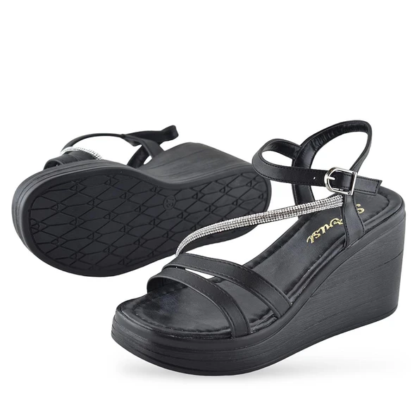 8626 Ortopedik Dolgu Taban Kadın Sandalet Günlük Düğünlük Nişan Kına Aykakabısı - 4