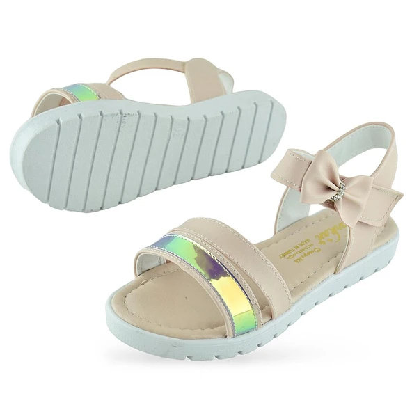 610S Ortopedik Taban Kız Çocuk Sandalet Terlik Düğün Abiye Gündelik Varkan - 11