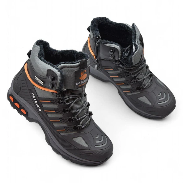 1823 Ortopedik Taban Trekking Outdoor Fermuarlı Erkek Bot İçi Kürklü - 11