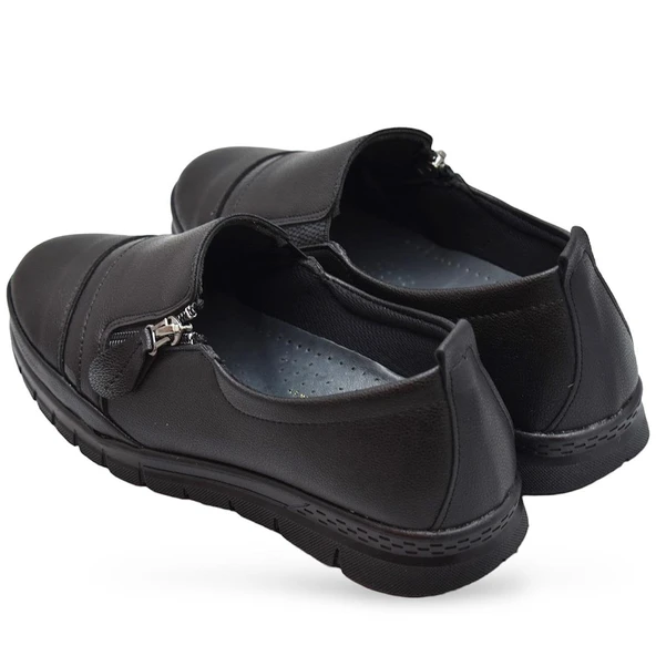 0243 Fermuarlı Rahat Ortopedik Taban Günlük Kadın Ayakkabı Babet Kadın Kışlık Ayakkabı - 4