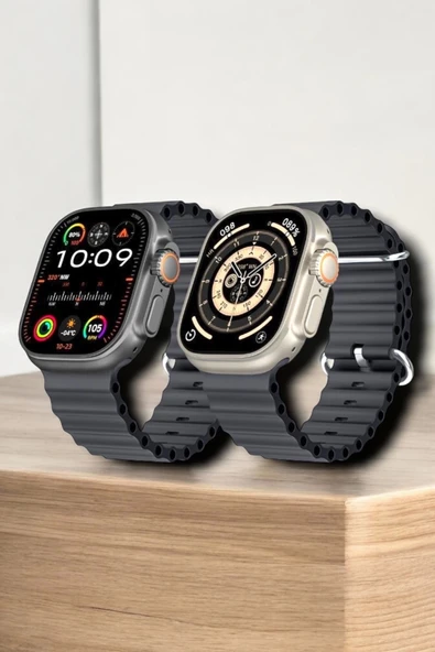 45 MM Gri Kasa Ultra Akıllı Saat Sesli Görüşme, Sağlık Takibi, Suya Dayanıklı - Resim 4