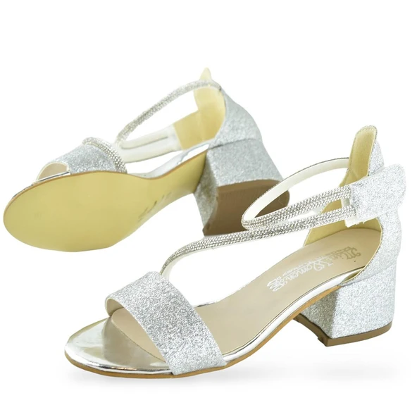 259 Abiye Kız Çocuk Topuklu Ayakkabı Düğünlük Nişan Abiye Elbise Ayakkabısı - 9