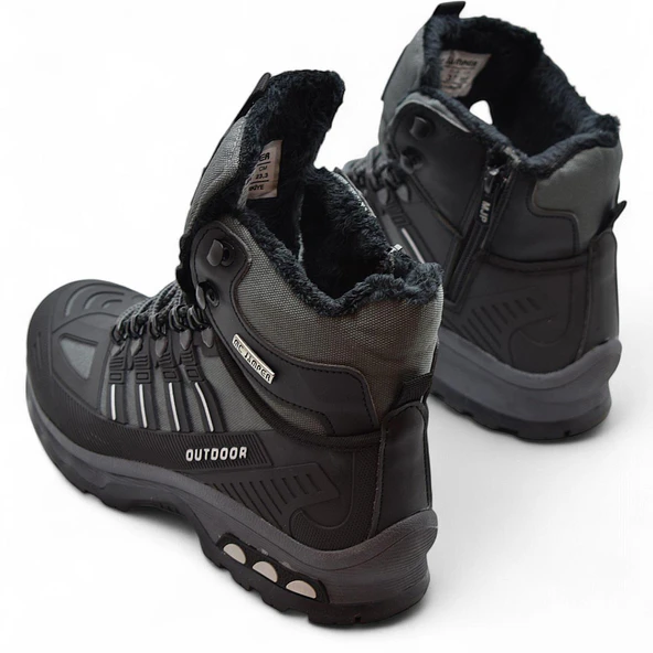 1823 Ortopedik Taban Trekking Outdoor Fermuarlı Erkek Bot İçi Kürklü - 4