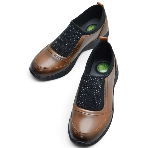 240P Taşlı Rahat Jelli Ortopedik Taban Günlük Kadın Ayakkabı Babet Casual Günlük Ayakkabı - 11