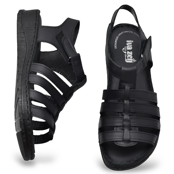 8148 TAM ORTOPEDİK Hakiki Deri Kadın Sandalet Deri Sandalet İvazn - 2