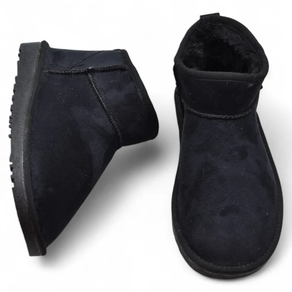 389 Günlük Kadın Bot Ayakkabı Kışlık Kürklü Sade Düz Kadın Bot - 3