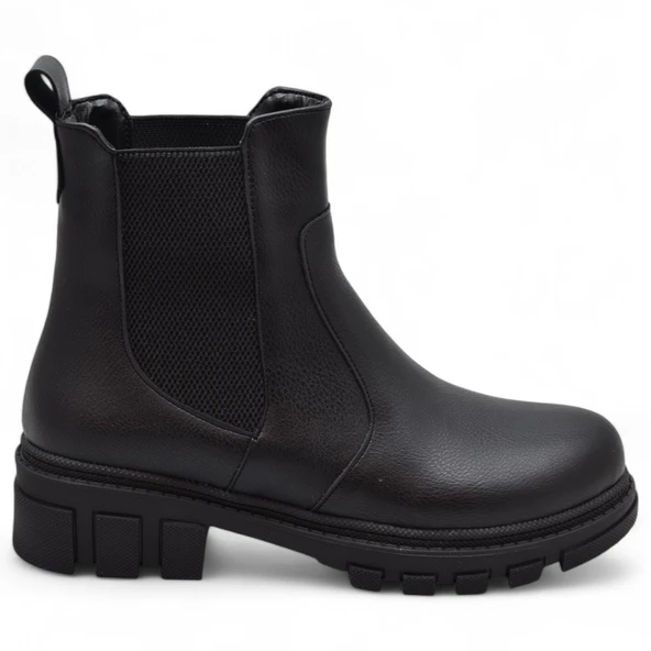 887 Günlük Lastikli Kadın Bot Ayakkabı Kışlık Bayan Bot Chelsea Model - 4