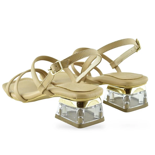 1095 Arkası Açık Kadın Topuklu Ayakkabı 5 cm Abiye Düğün Nişan Kına Gecesi - 9