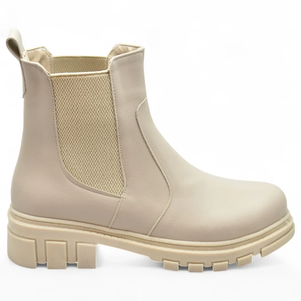 887 Günlük Lastikli Kadın Bot Ayakkabı Kışlık Bayan Bot Chelsea Model - 7