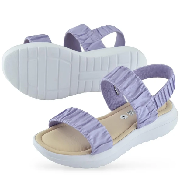 6894 Ortopedik Taban Kız Çocuk Sandalet Terlik Düğün Abiye Gündelik Vetta - 11