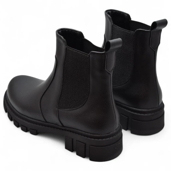 887 Günlük Lastikli Kadın Bot Ayakkabı Kışlık Bayan Bot Chelsea Model - 5