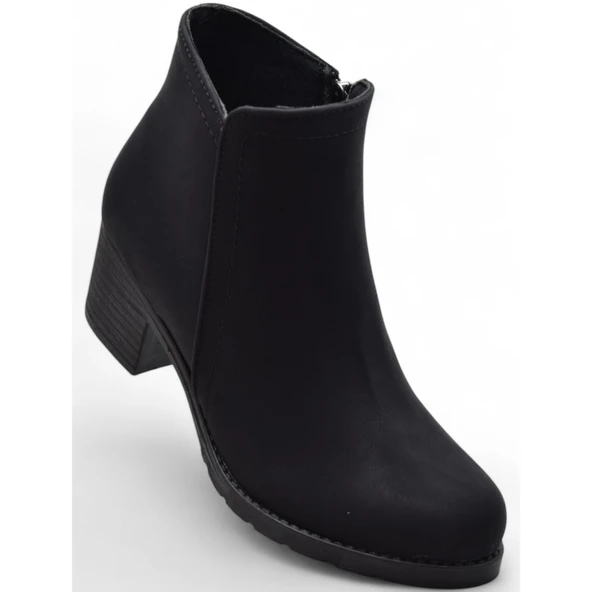 452 Kısa Topuklu Kadın Bot Ayakkabı Sade Klasik Ofis Gündelik Kadın Bot