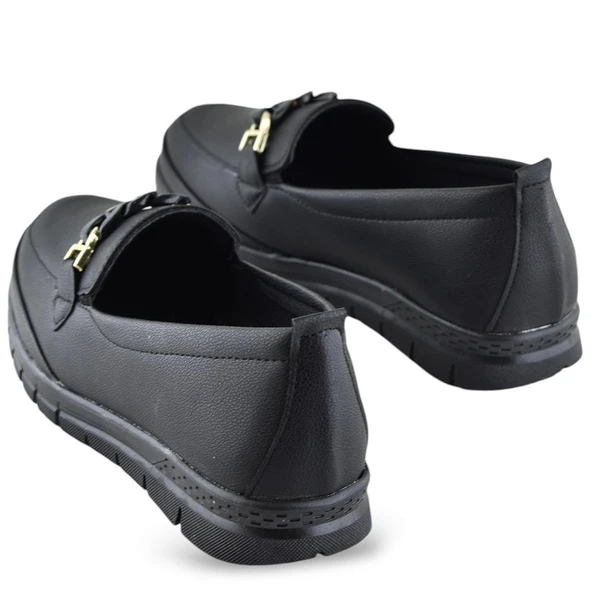 0244 Tokalı Rahat Ortopedik Taban Günlük Kadın Ayakkabı Babet Kadın Kışlık Ayakkabı - 2