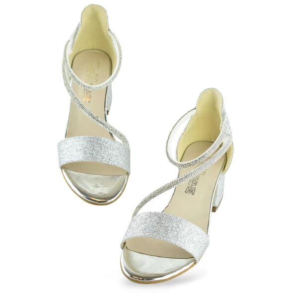 259 Abiye Kız Çocuk Topuklu Ayakkabı Düğünlük Nişan Abiye Elbise Ayakkabısı - 6