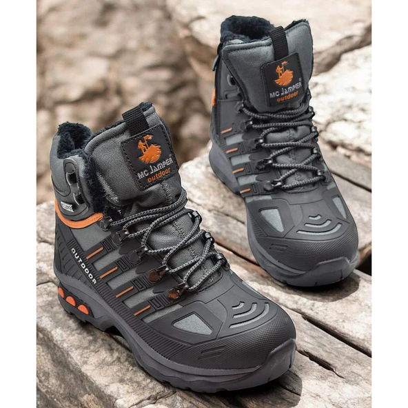 1823 Ortopedik Taban Trekking Outdoor Fermuarlı Erkek Bot İçi Kürklü - 10
