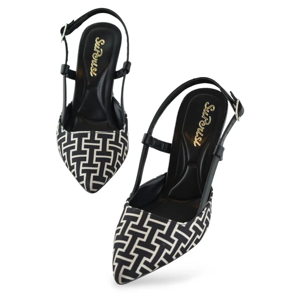 1085 Arkası Açık Kadın Topuklu Ayakkabı 9 cm Abiye Düğün Nişan Kına Gecesi - 2