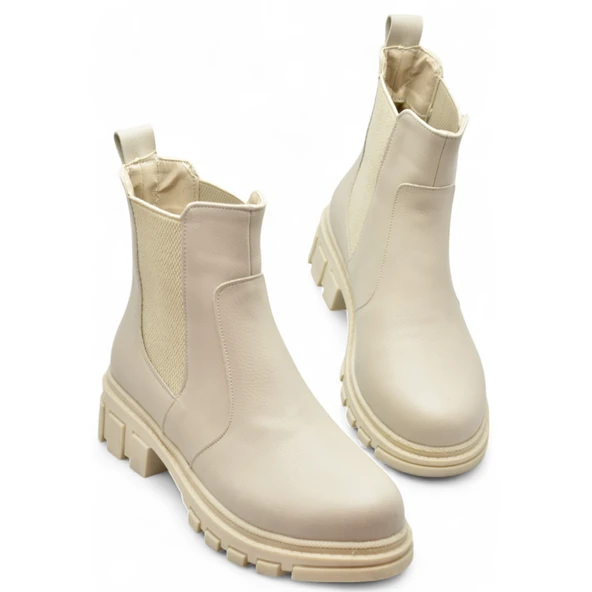 887 Günlük Lastikli Kadın Bot Ayakkabı Kışlık Bayan Bot Chelsea Model - 10