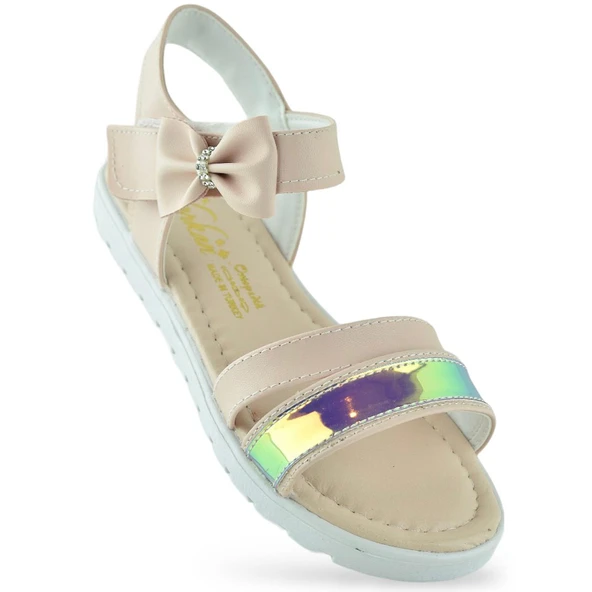 610S Ortopedik Taban Kız Çocuk Sandalet Terlik Düğün Abiye Gündelik Varkan - 9