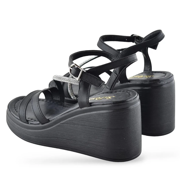 8626 Ortopedik Dolgu Taban Kadın Sandalet Günlük Düğünlük Nişan Kına Aykakabısı - 5