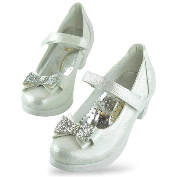 460 Abiye Kız Çocuk Topuklu Ayakkabı Düğünlük Nişan Abiye Elbise Ayakkabısı - 5