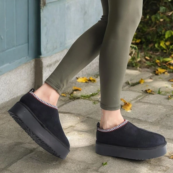 290A Günlük Kadın Bot Süet İçi Kürklü Yüksek Kalın Taban Kışlık Bot & Bootie Kalın Taban - 3