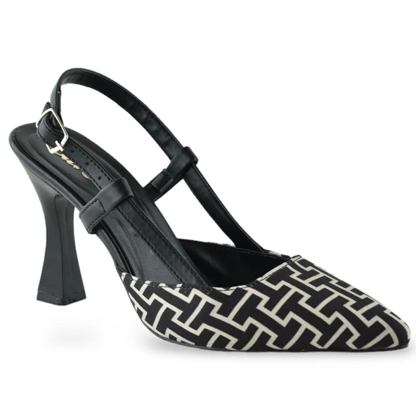 1085 Arkası Açık Kadın Topuklu Ayakkabı 9 cm Abiye Düğün Nişan Kına Gecesi - 5