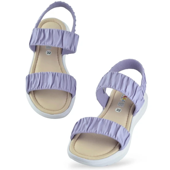 6894 Ortopedik Taban Kız Çocuk Sandalet Terlik Düğün Abiye Gündelik Vetta - 10