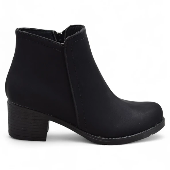 452 Kısa Topuklu Kadın Bot Ayakkabı Sade Klasik Ofis Gündelik Kadın Bot - 2