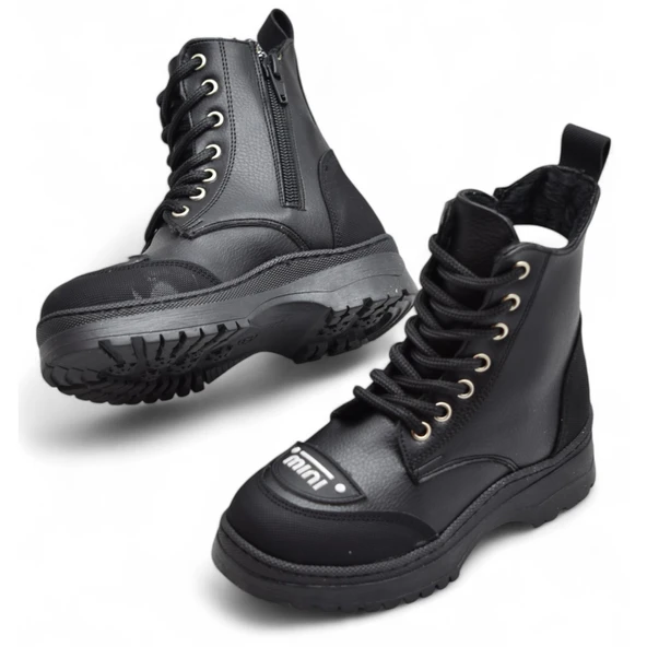 263 Ortopedik Bağcıklı Fermuarlı Kız Çocuk Bot Ayakkabı Kürklü Kız Çocuk Bot - 2