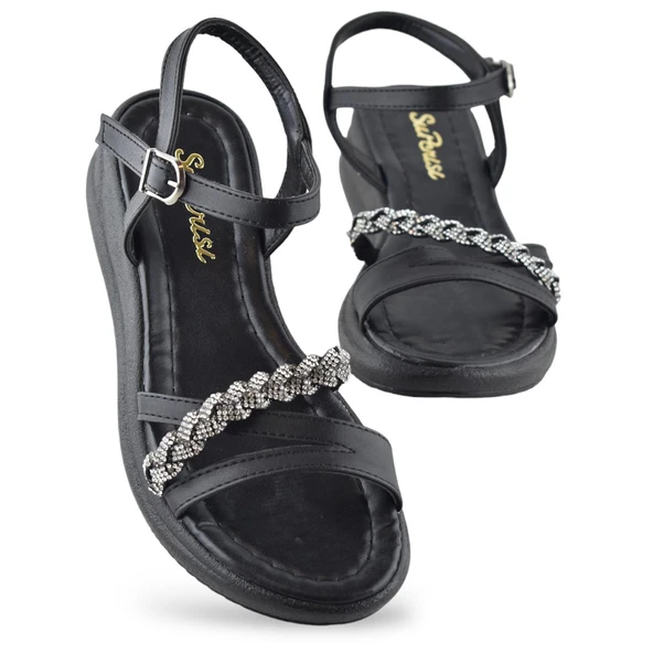 8625 Ortopedik Taban Kadın Sandalet Günlük Düğünlük Nişan Kına Aykakabısı - 2