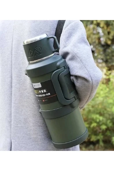 Paslanmaz Çelik 2,0 Litre Avcı Termos 48 saat sıcak 72 saat soğuk seyahatte kampta piknikte - 6