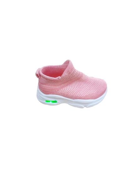 Lastikli Bebek Spor Ayakkabisi(Gri-Pembe) - 2