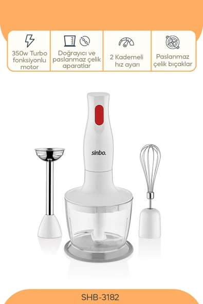 Sinbo SHB-3182 3'lü  El Blender Seti