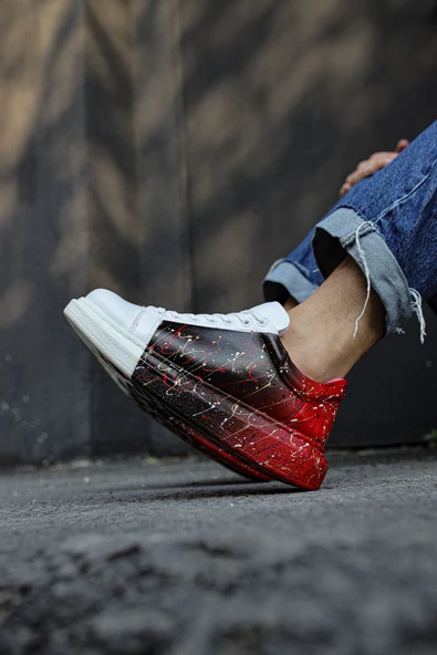 CH254 CBT Pittura Erkek Ayakkabı 415 SIYAH / KIRMIZI PÜSKÜRTME - 3